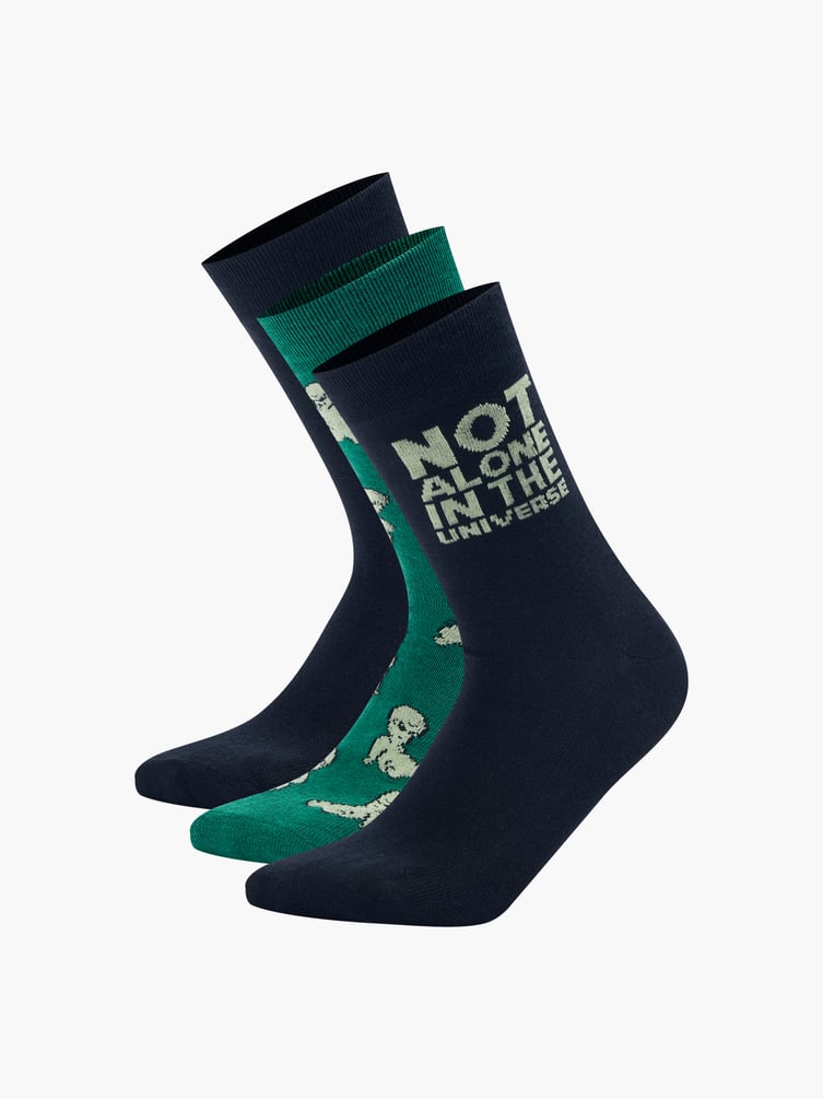 Носки - 3 пары с принтом инопланетянина