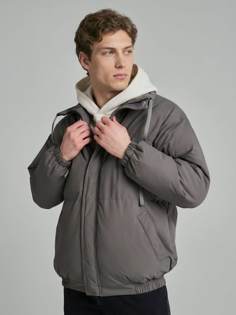 Куртка зимняя без капюшона на синтепоне