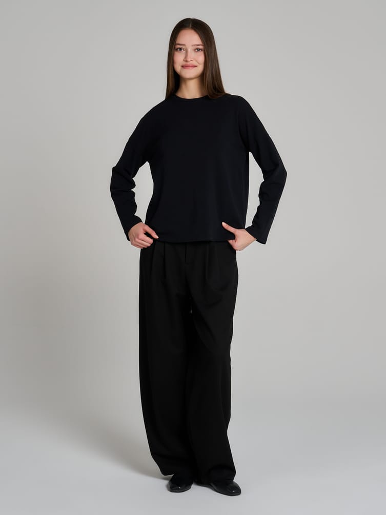 Хлопковый лонгслив оверсайз