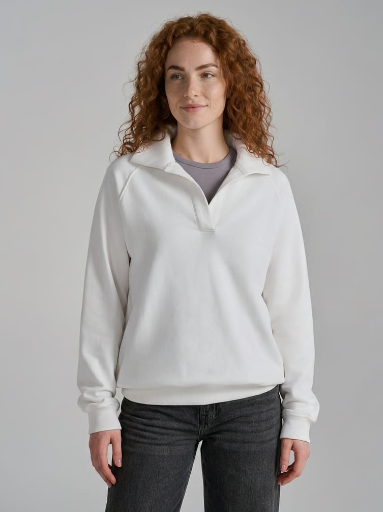 Свитшот-поло без начеса