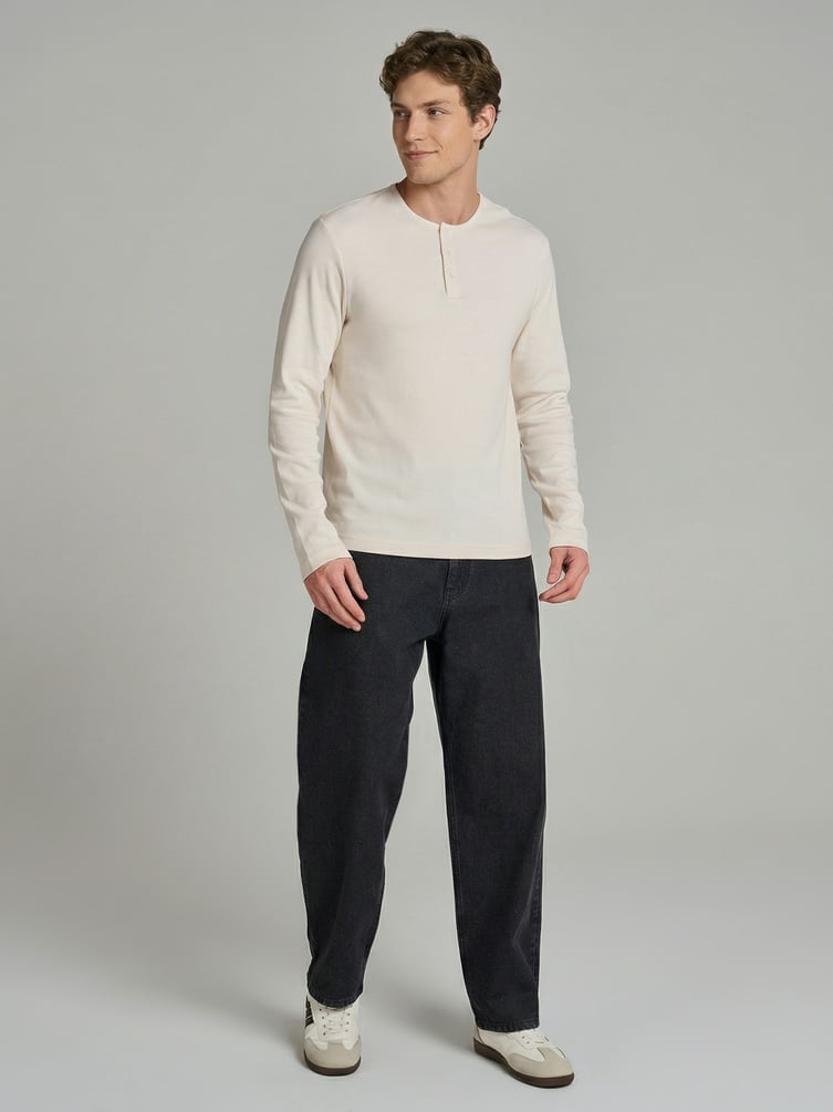 Лонгслив из хлопка с пуговицами