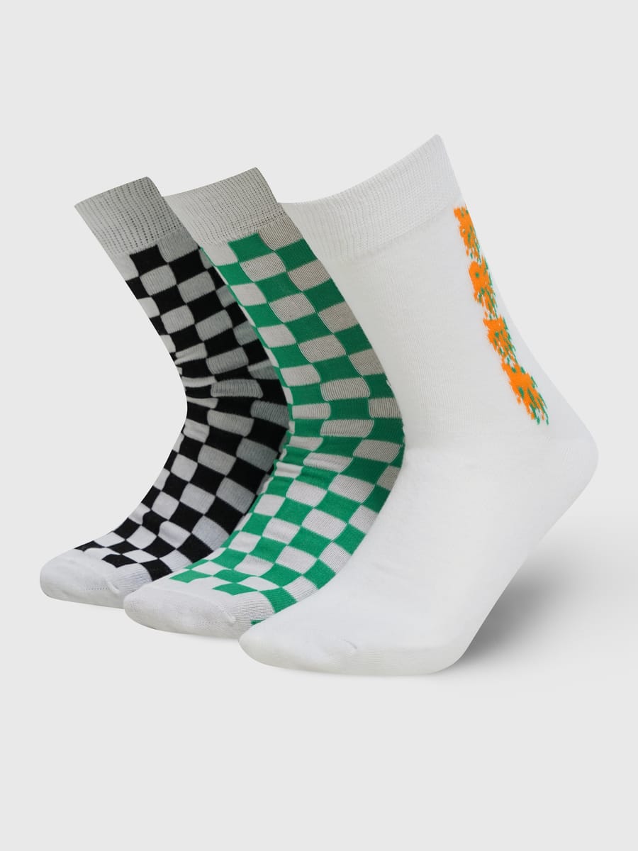 Набор высоких носков в клетку - 3 пары