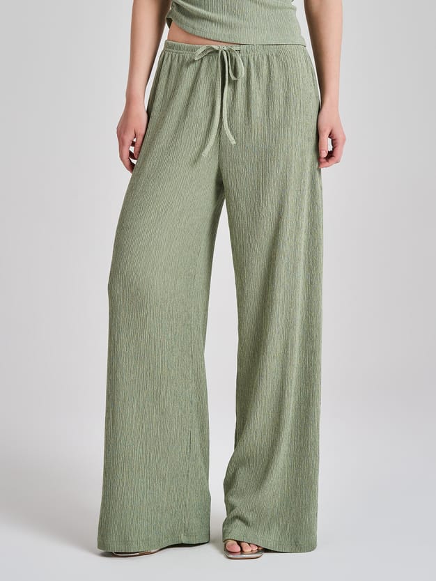 Брюки прямые из жатой ткани