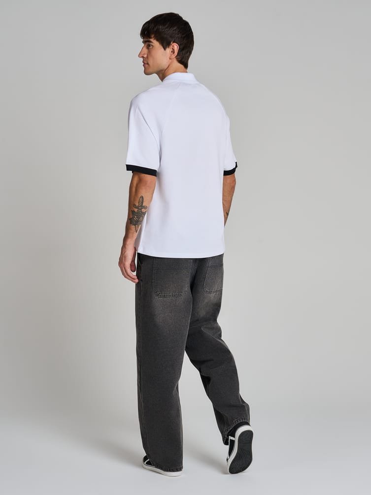 Футболка с воротником поло и надписью