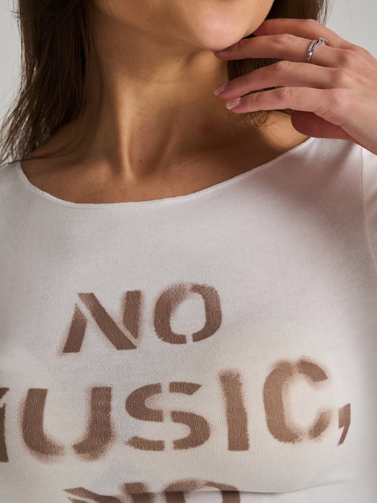 Лонгслив облегающий с надписью