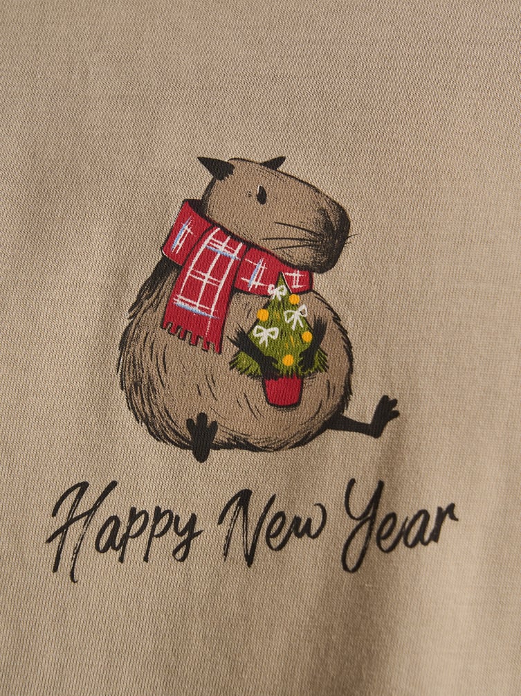 Футболка из хлопка с новогодним принтом