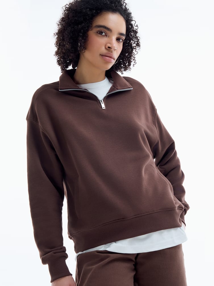 Half Zip толстовка с надписью на спине