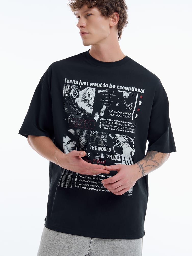 Футболка оверсайз с хоррор принтом