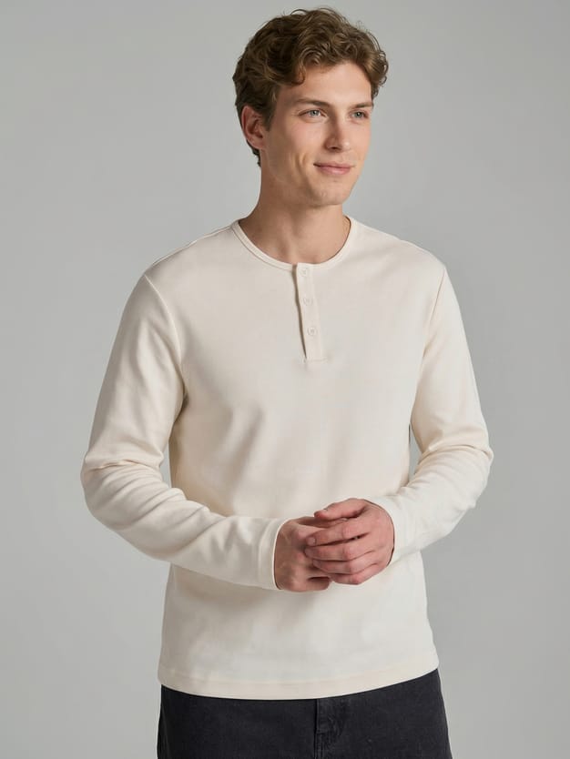 Лонгслив из хлопка с пуговицами