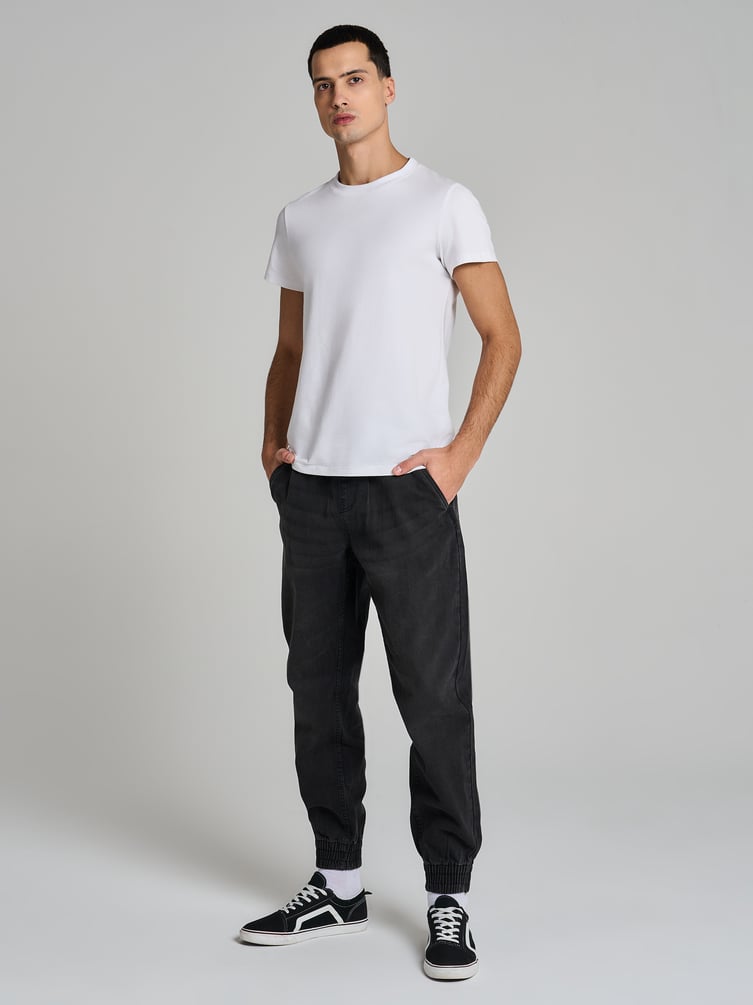 Джинсы джоггеры на резинке