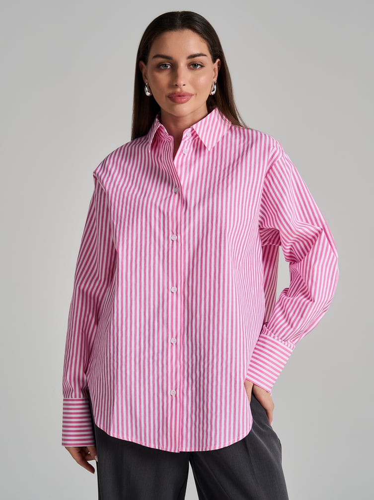 Удлиненная рубашка в полоску
