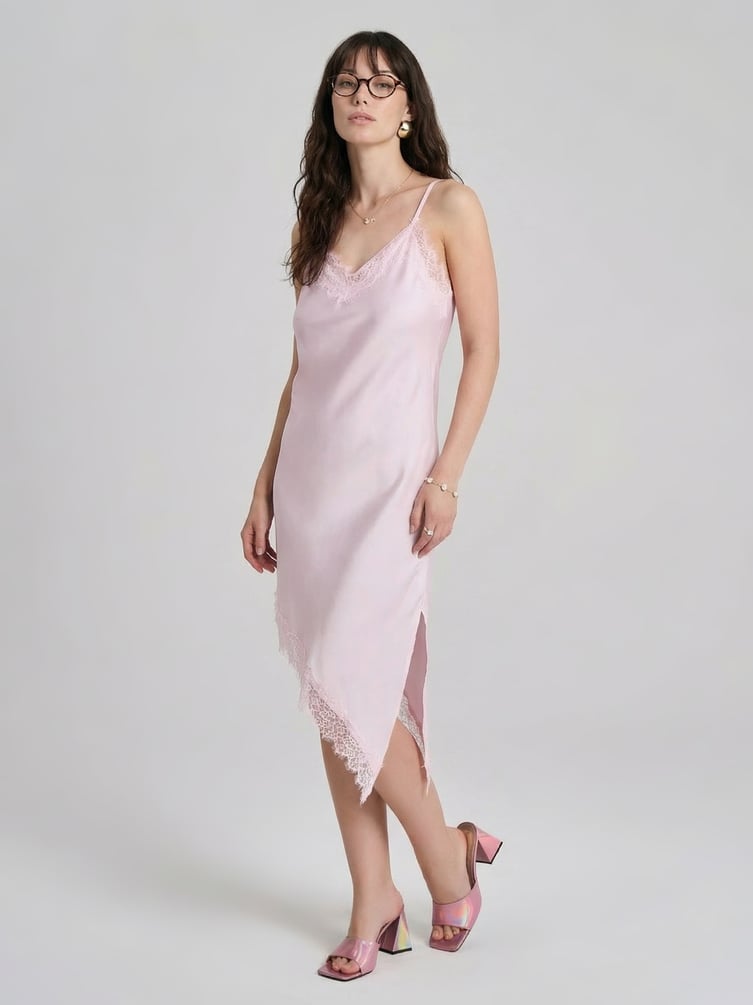 Платье-комбинация с кружевом