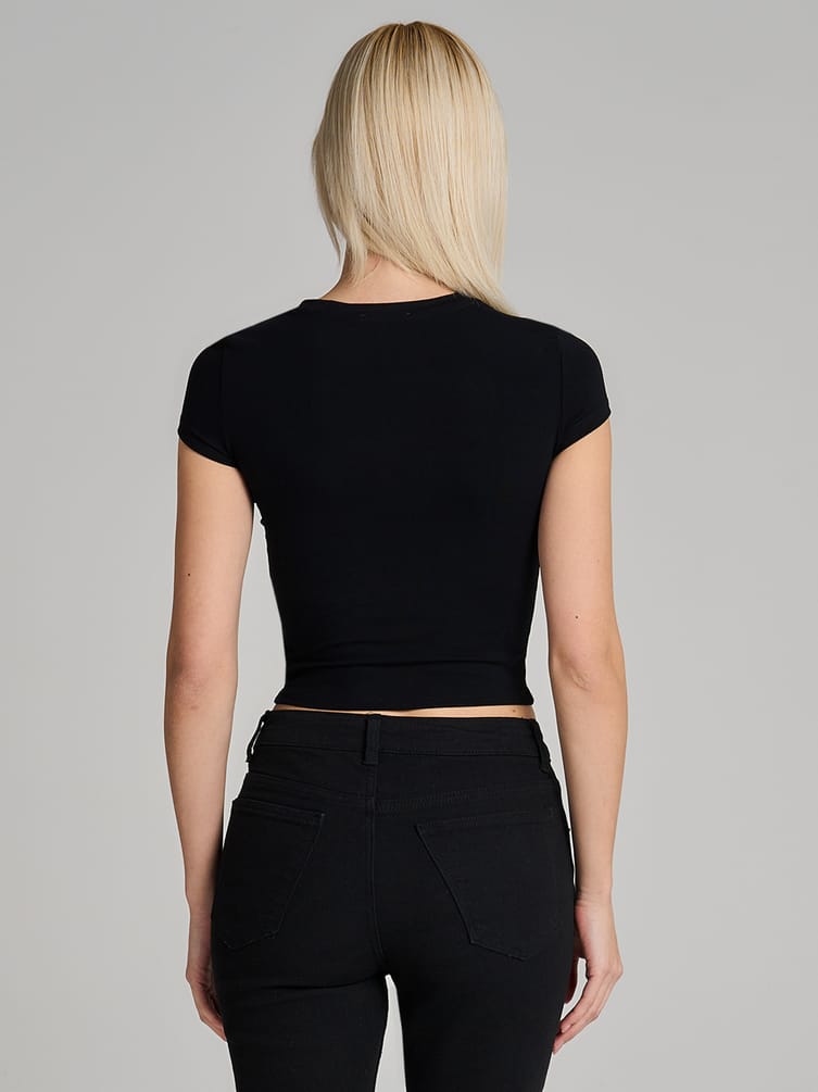 Футболка облегающая с бантом