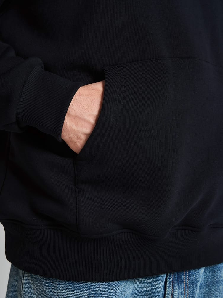 Утепленное худи оверсайз с принтом на спине и начесом