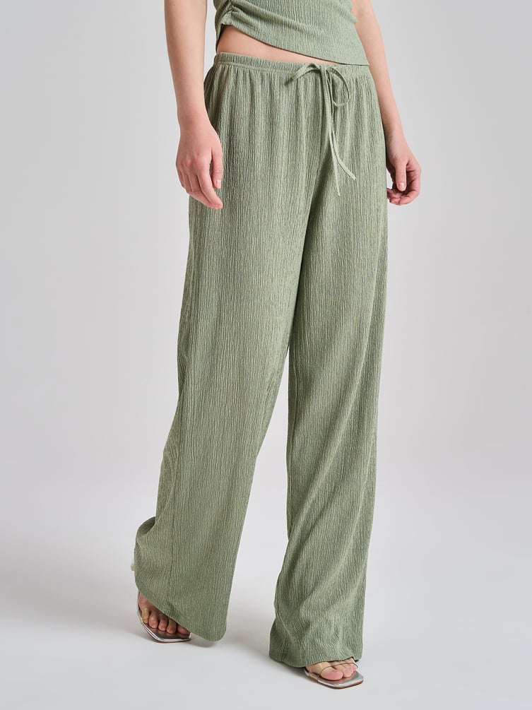 Брюки прямые из жатой ткани