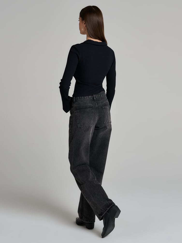 Блузка на молнии с рукавами клеш