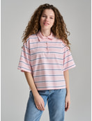 Полосатое поло оверсайз с коротким рукавом