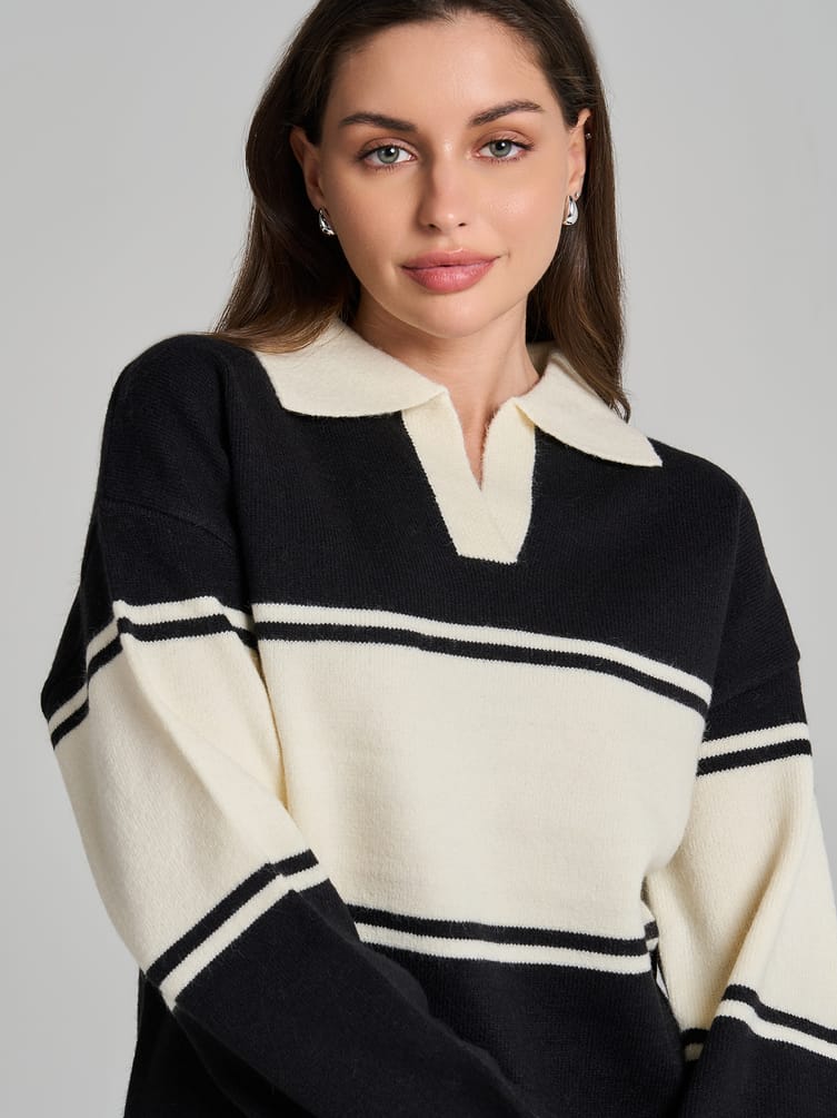 Свитер поло в плоску