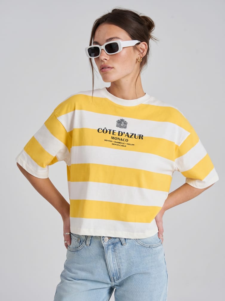 Полосатая футболка с надписью