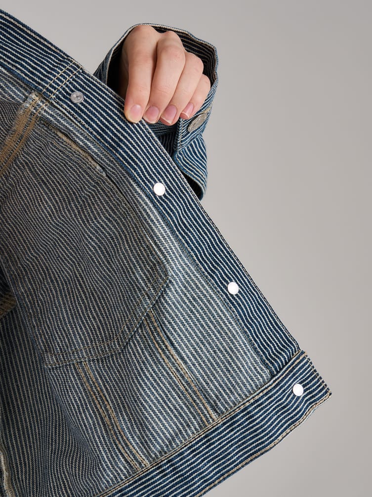 Куртка джинсовая в полоску