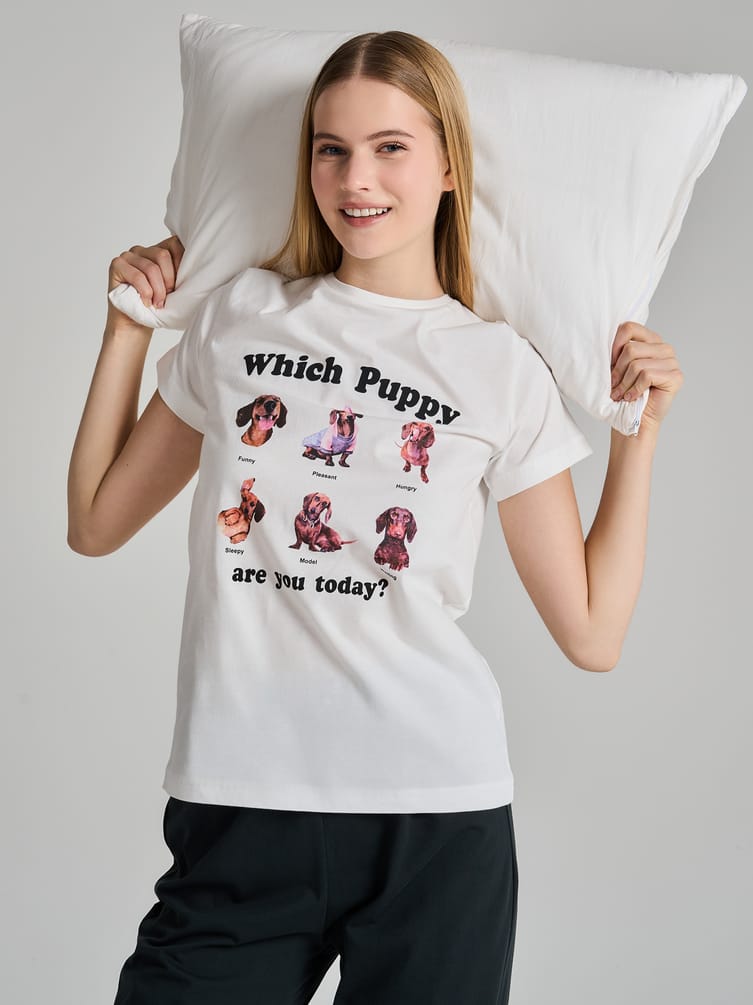 Пижама с принтом и брюками