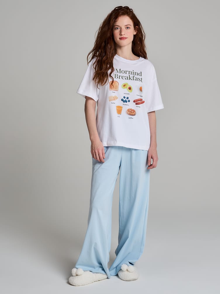 Пижама из хлопка с футболкой и брюками
