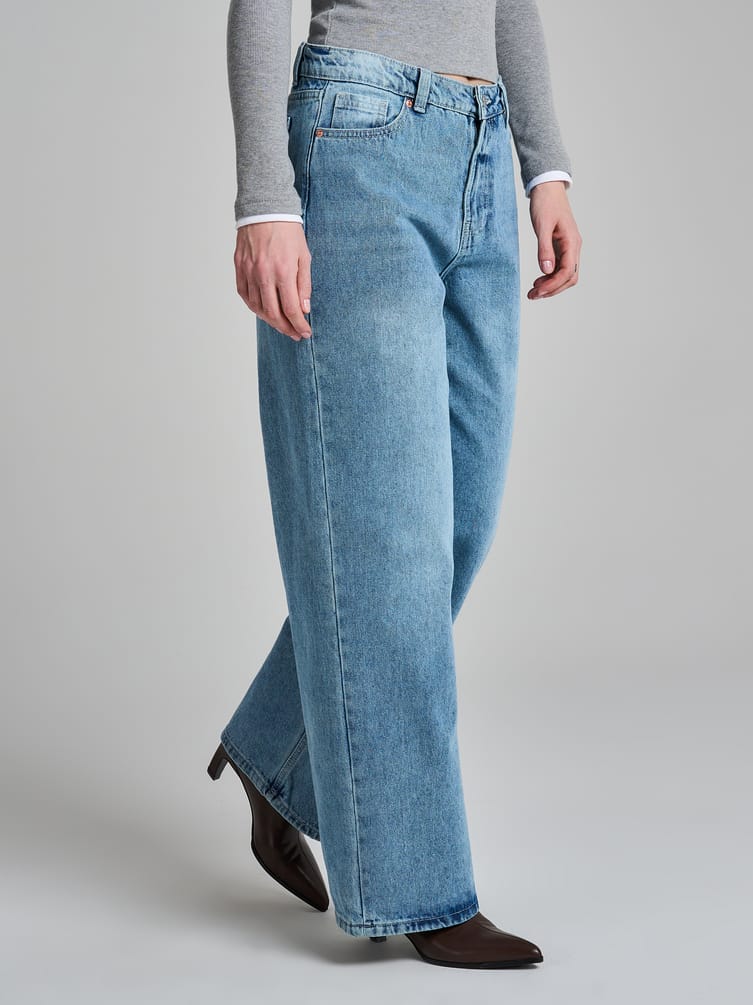 Джинсы Baggy с винтажной стиркой