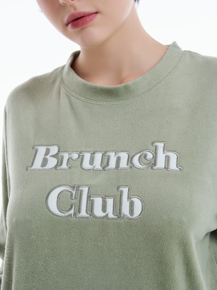 Плюшевая пижама Brunch club с брюками