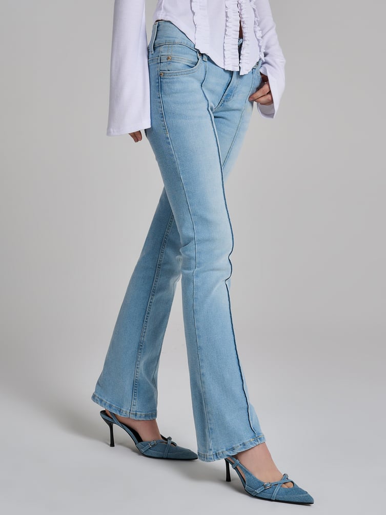 Джинсы клеш со стрелками