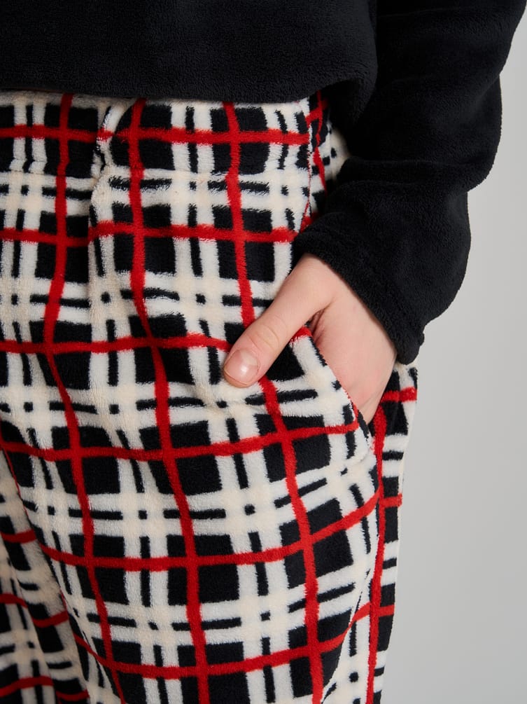 Плюшевая пижама с принтом Санты Клауса