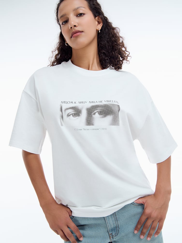 Футболка оверсайз с принтом Есенина