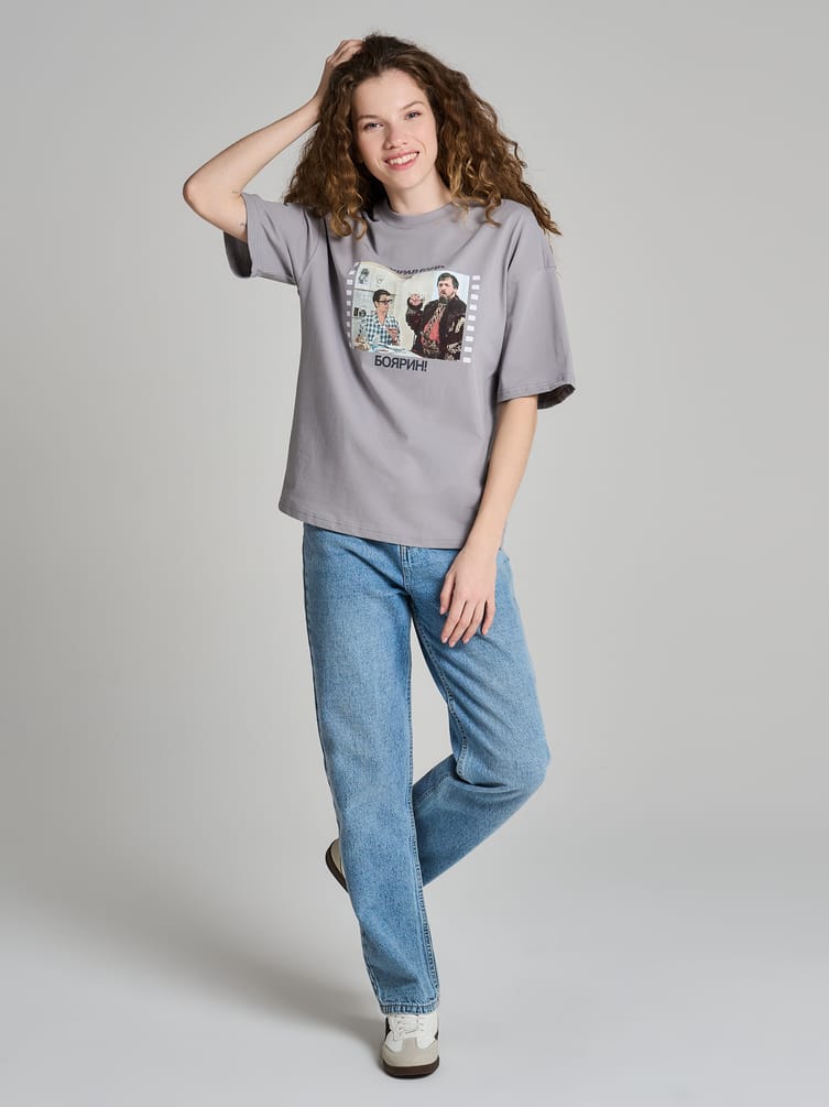 Футболка оверсайз с принтом Мосфильм