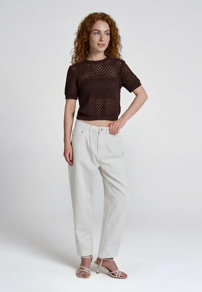 Джинсы момы высокой талией