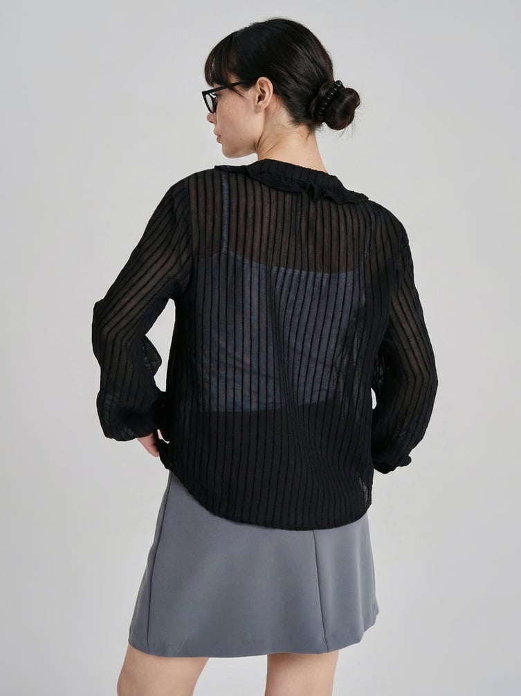 Рубашка шифоновая с воланами