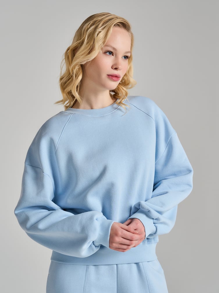 Укороченная толстовка тёплая с начёсом