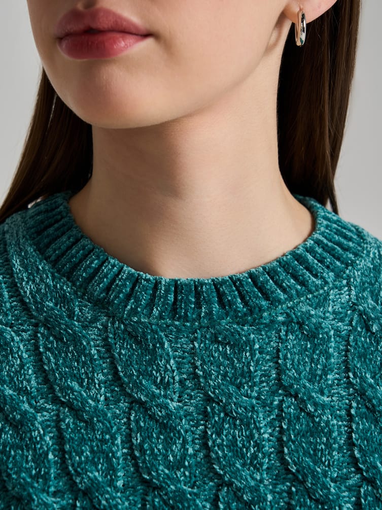 Джемпер трикотажный с косами