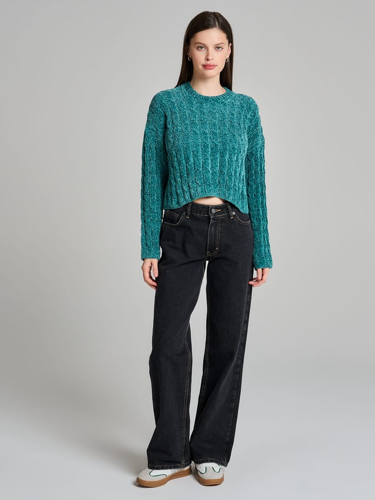 Джемпер трикотажный с косами