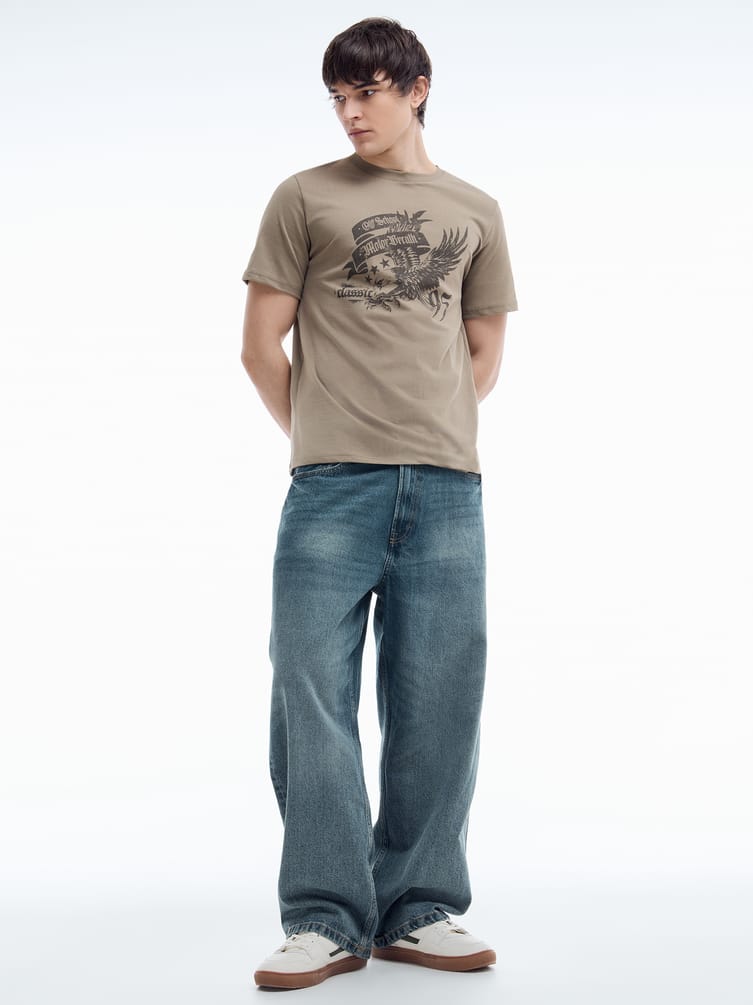 Широкие джинсы багги