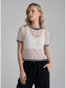 Блузка кружевная с коротким рукавом