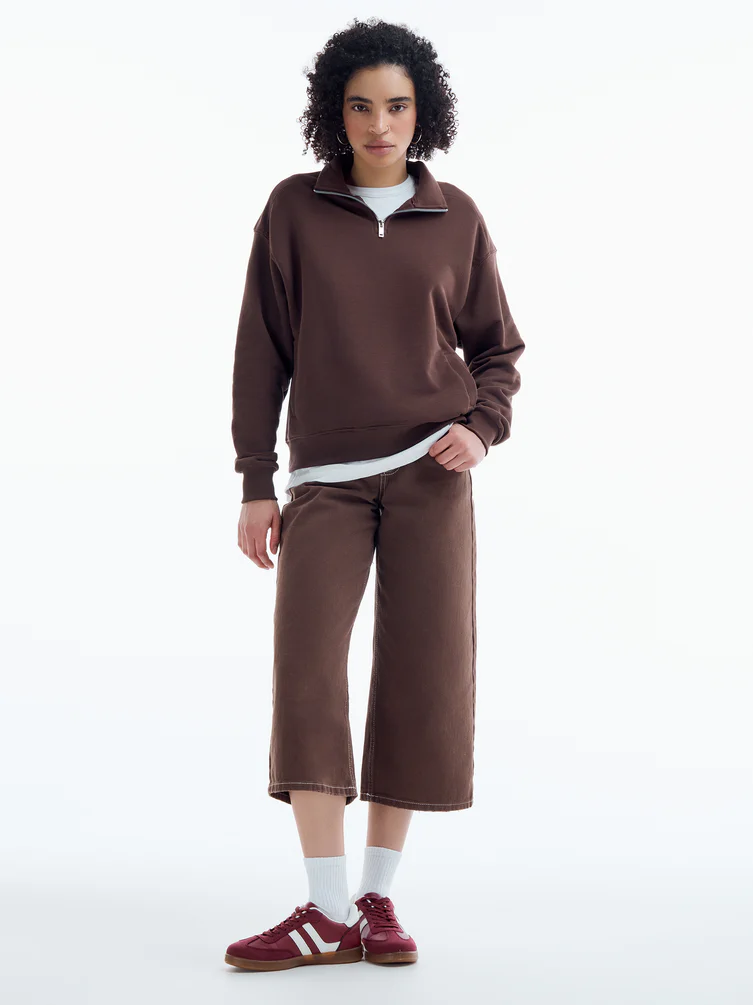 Half Zip толстовка с надписью на спине