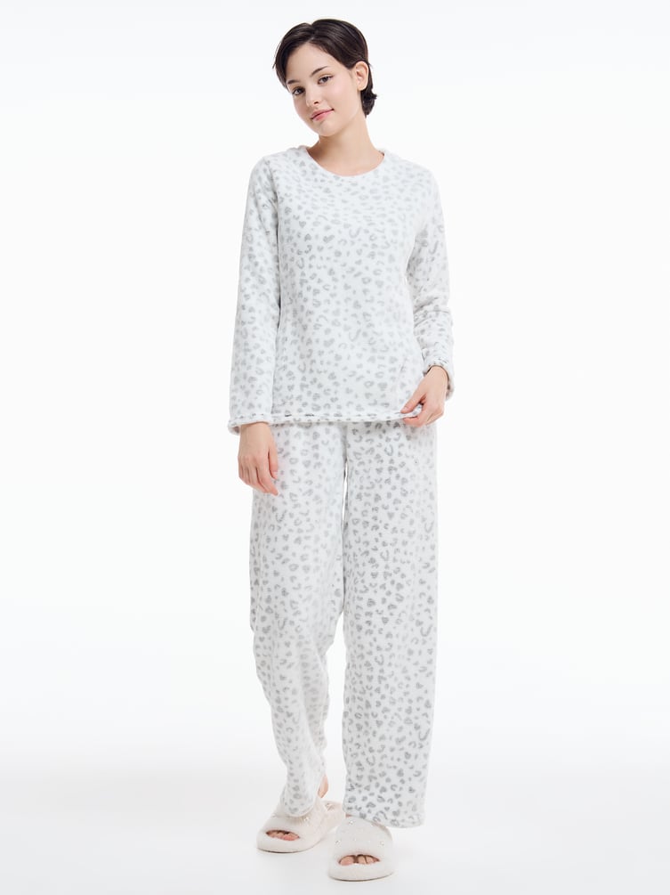 Плюшевая пижама с лонгсливом и брюками