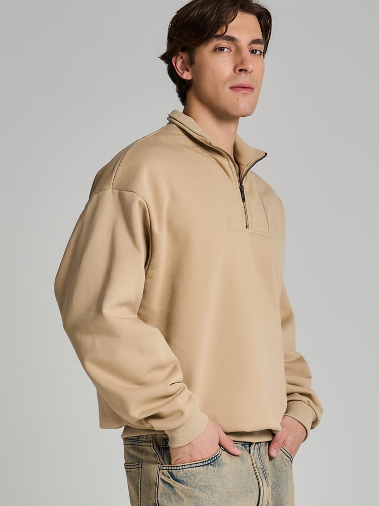 Утепленный свитшот Half zip с начесом