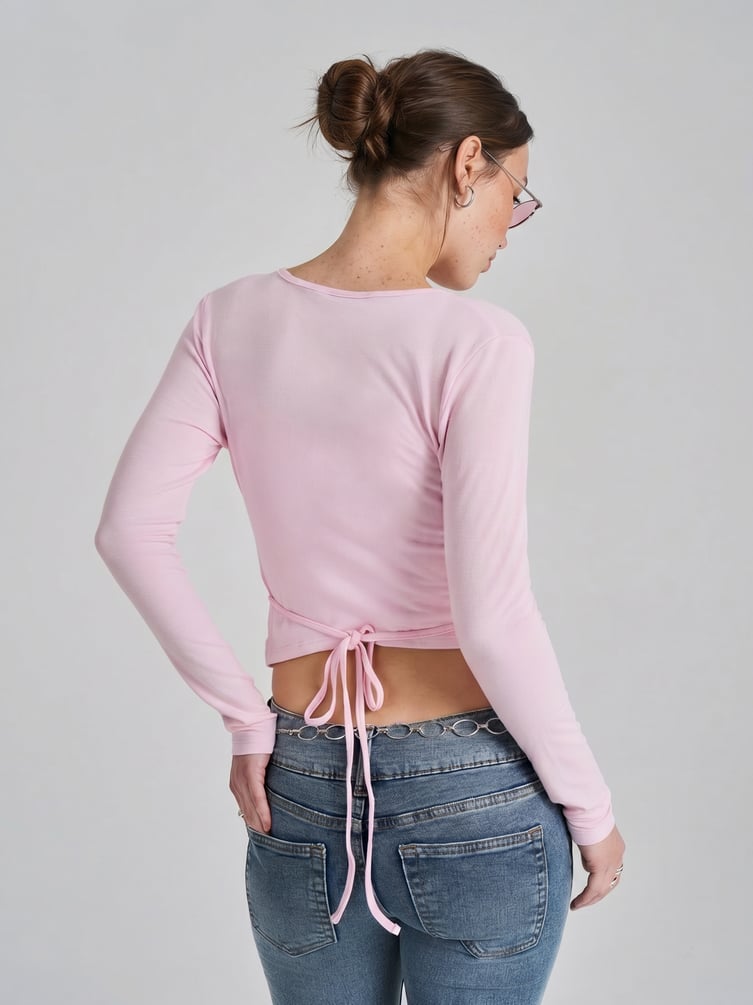 Лонгслив укороченный на запах