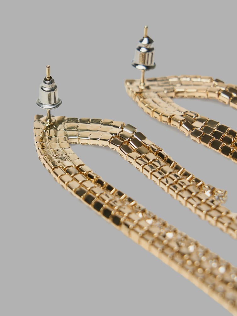 Серьги длинные со стразами