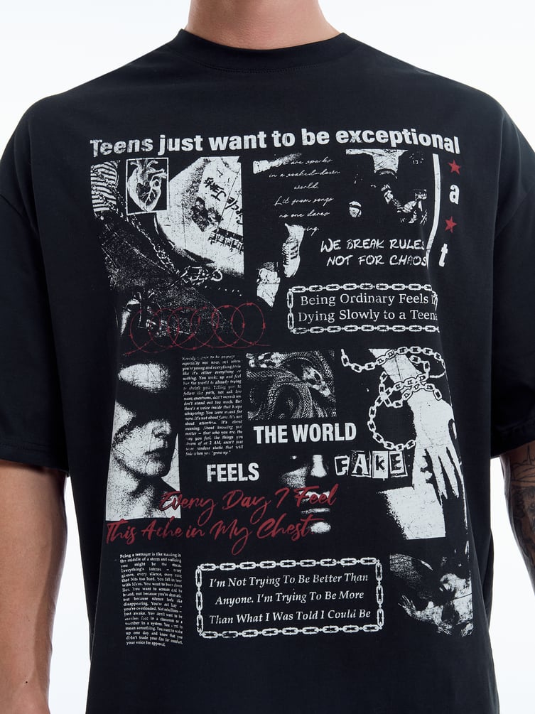 Футболка оверсайз с хоррор принтом