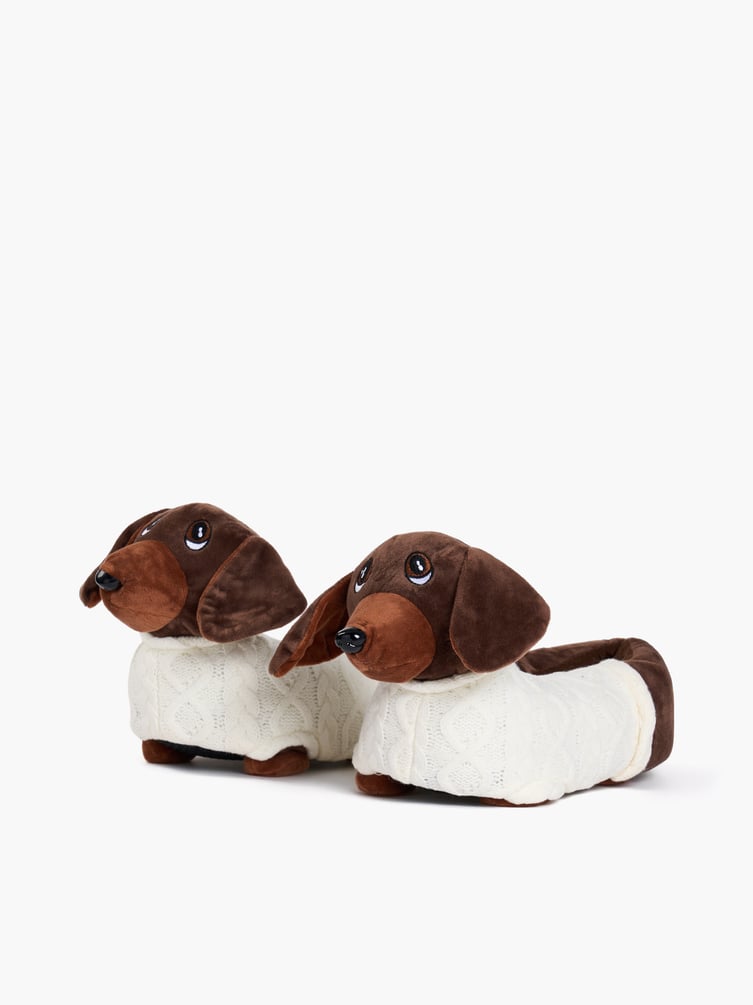 Плюшевые тапки игрушки в виде такс