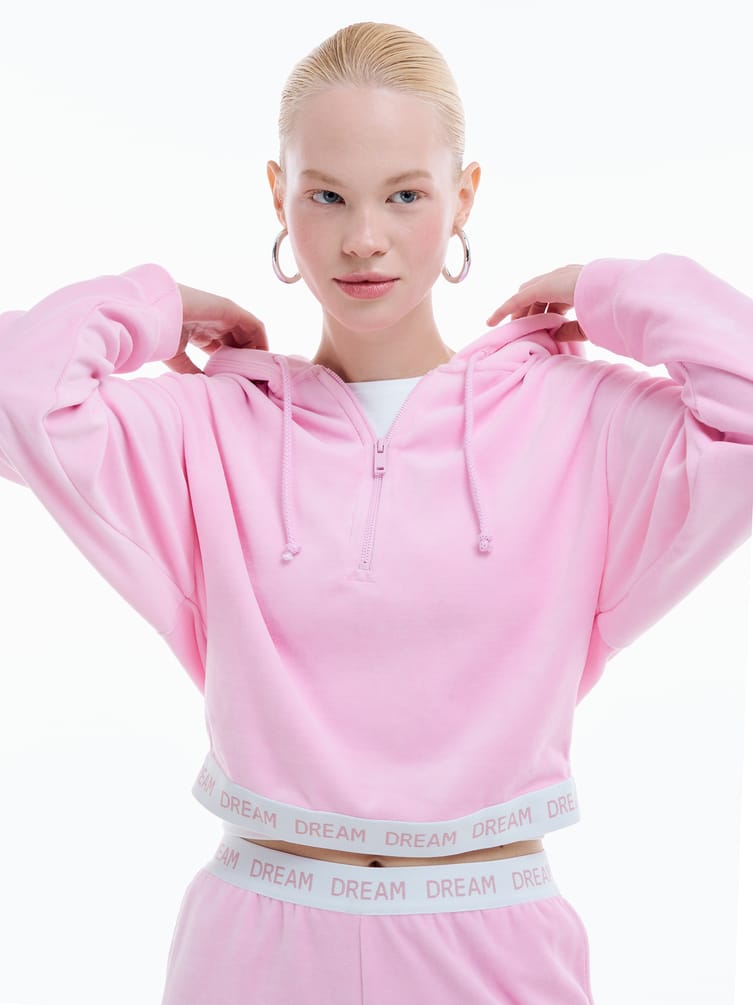 Домашняя велюровая Half zip толстовка