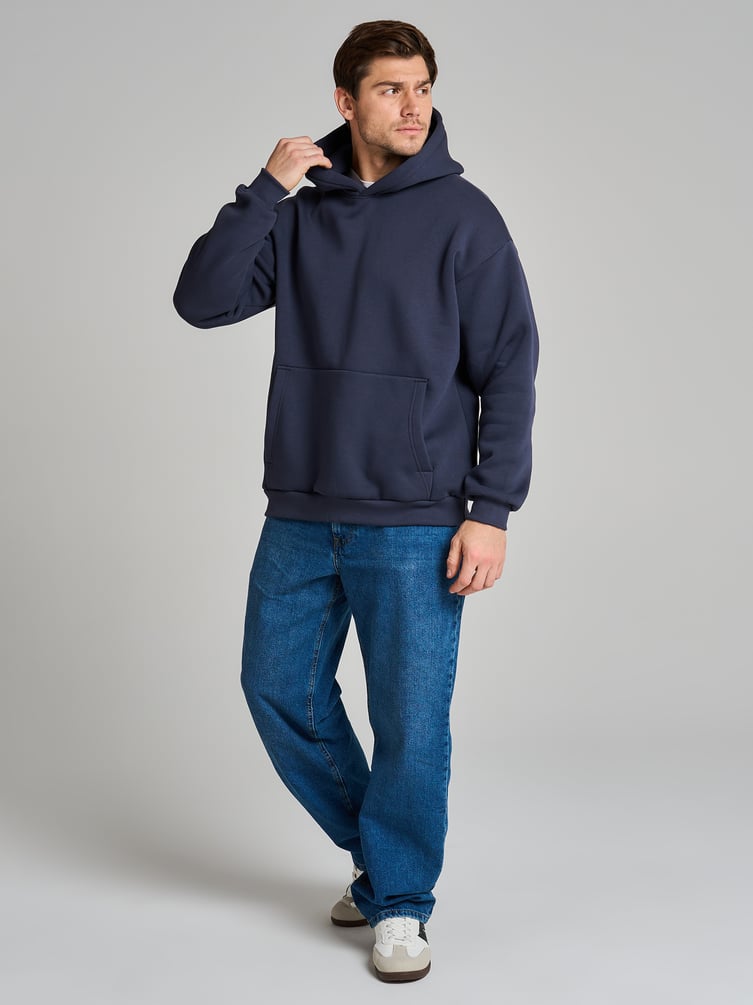 Худи оверсайз с капюшоном тёплое с начёсом