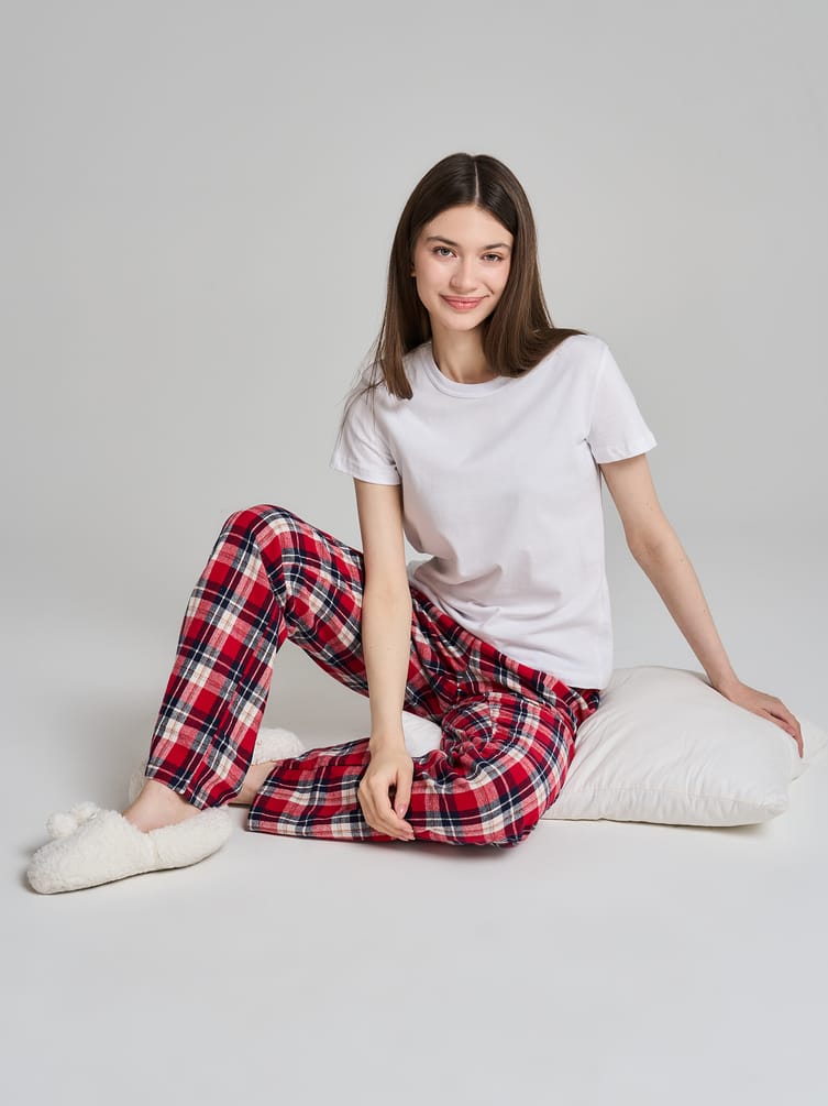 Пижамные брюки в клетку