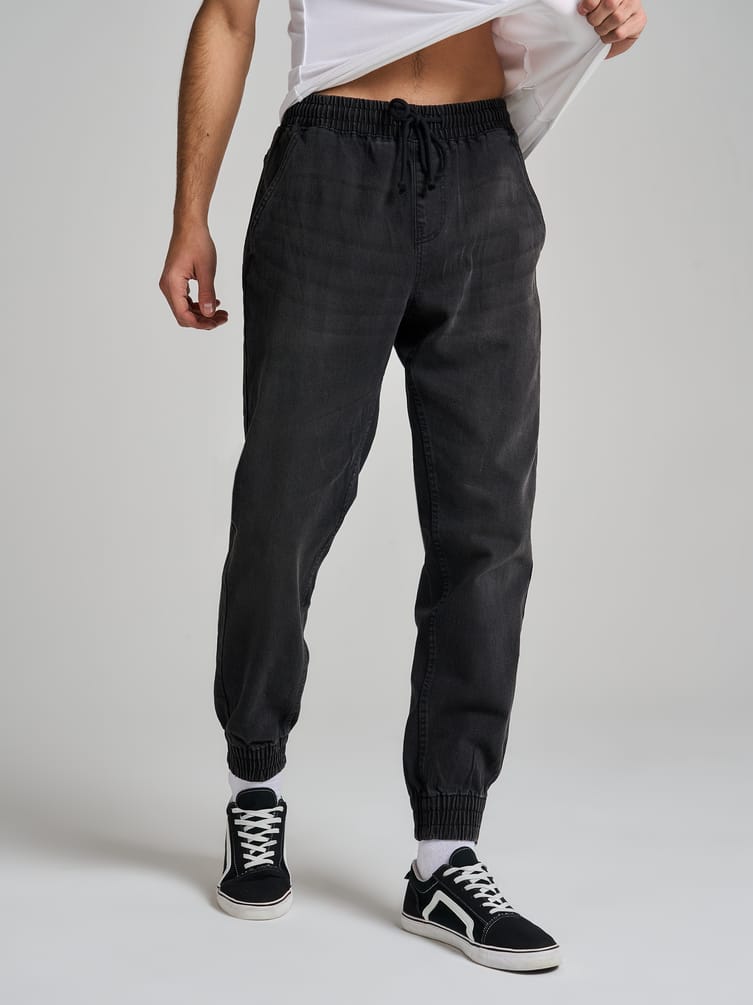 Джинсы джоггеры на резинке